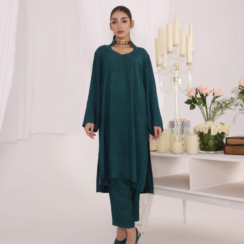 Emerald green shalwar set