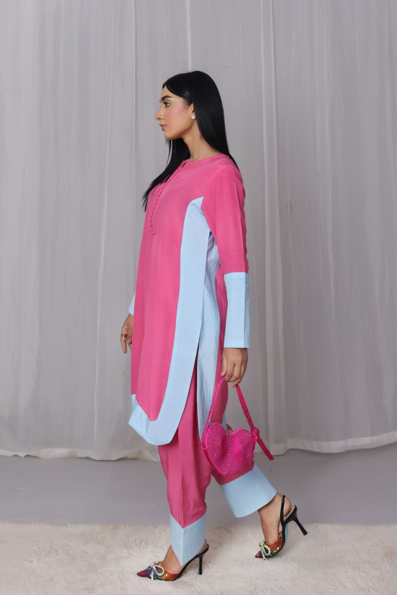 Alishay Korean Raw Silk Color Block Set - Image 2