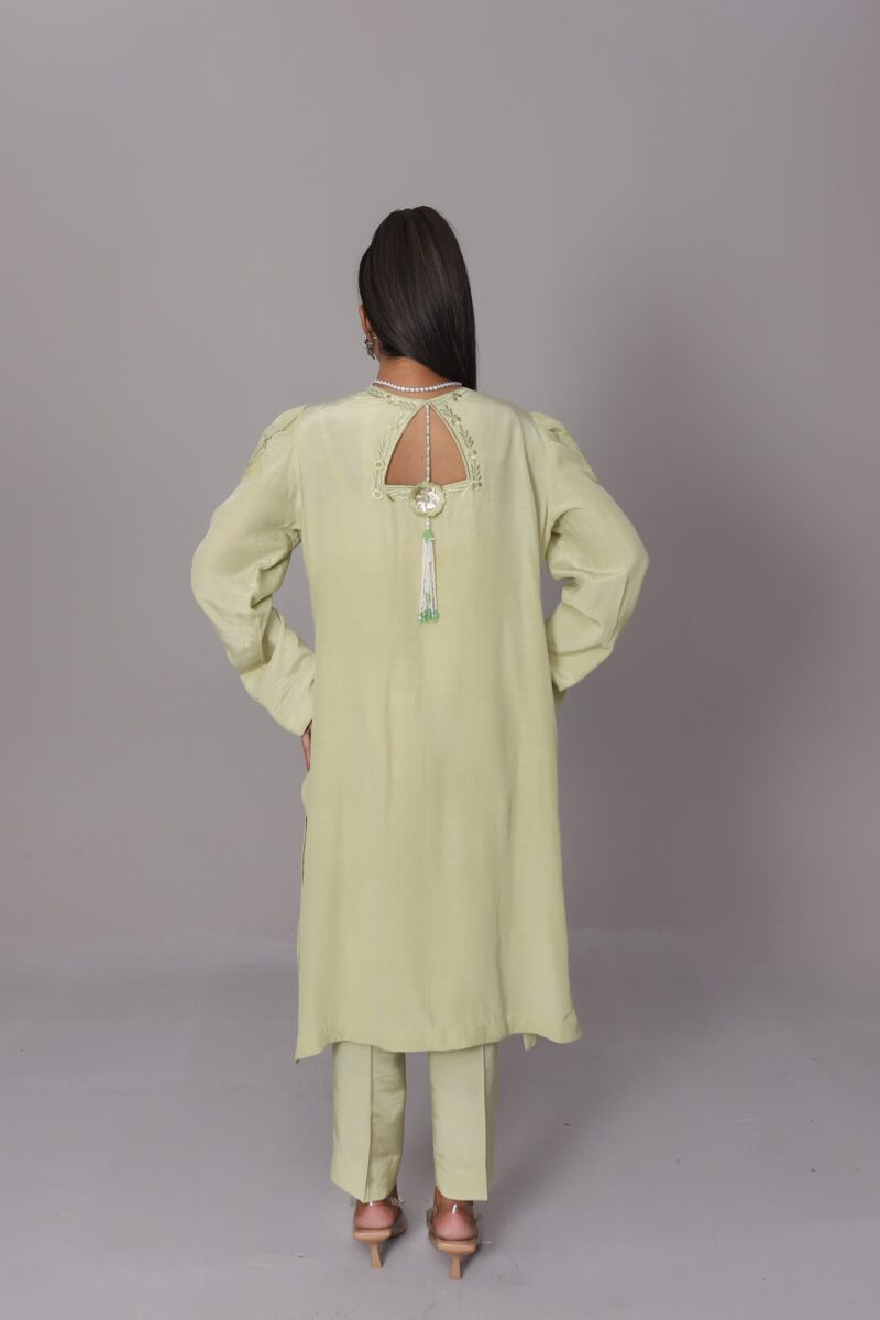 Zahra Mont Green Korean Raw Silk Set - Image 5